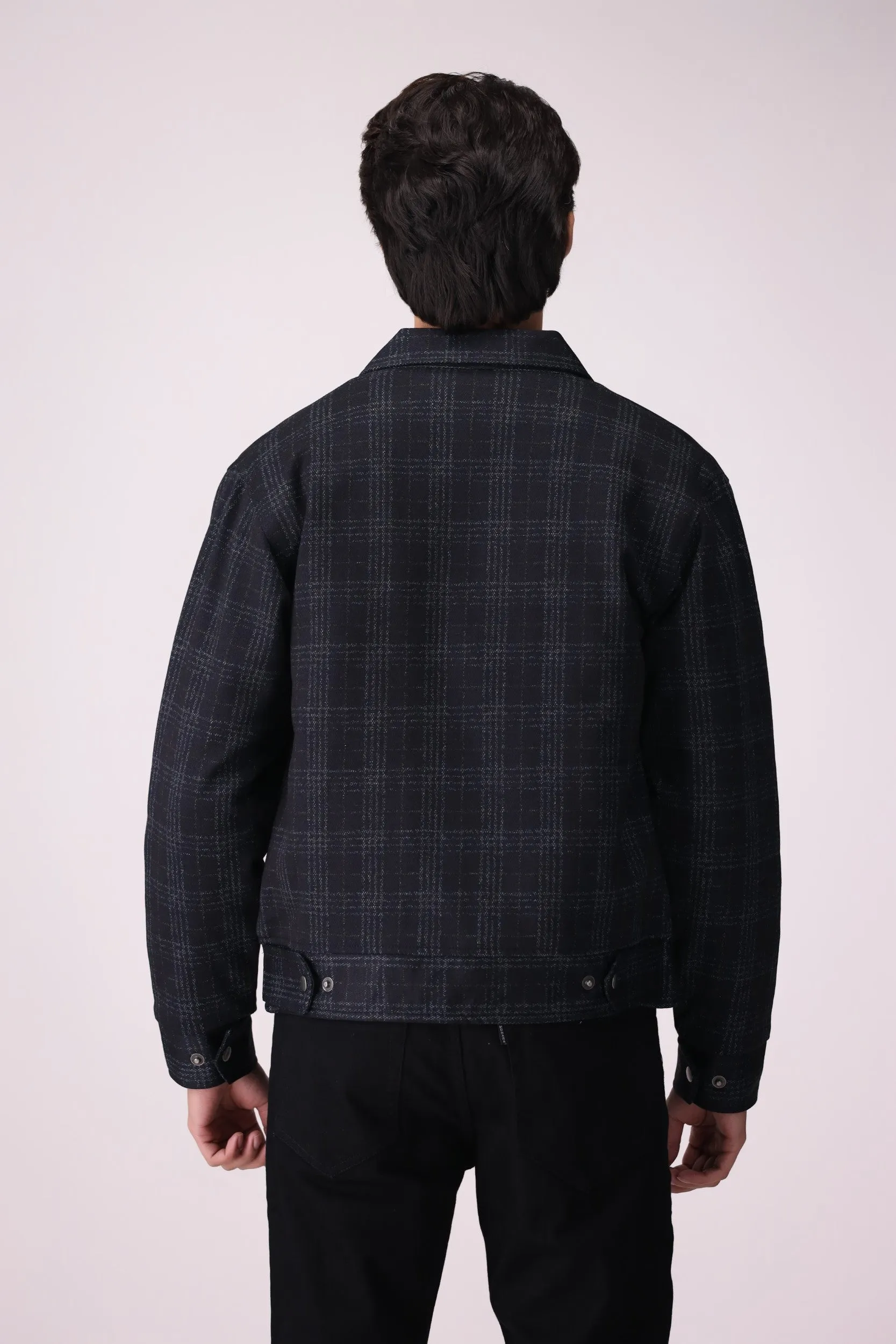 WOOL-BLEND CHECK JACKET