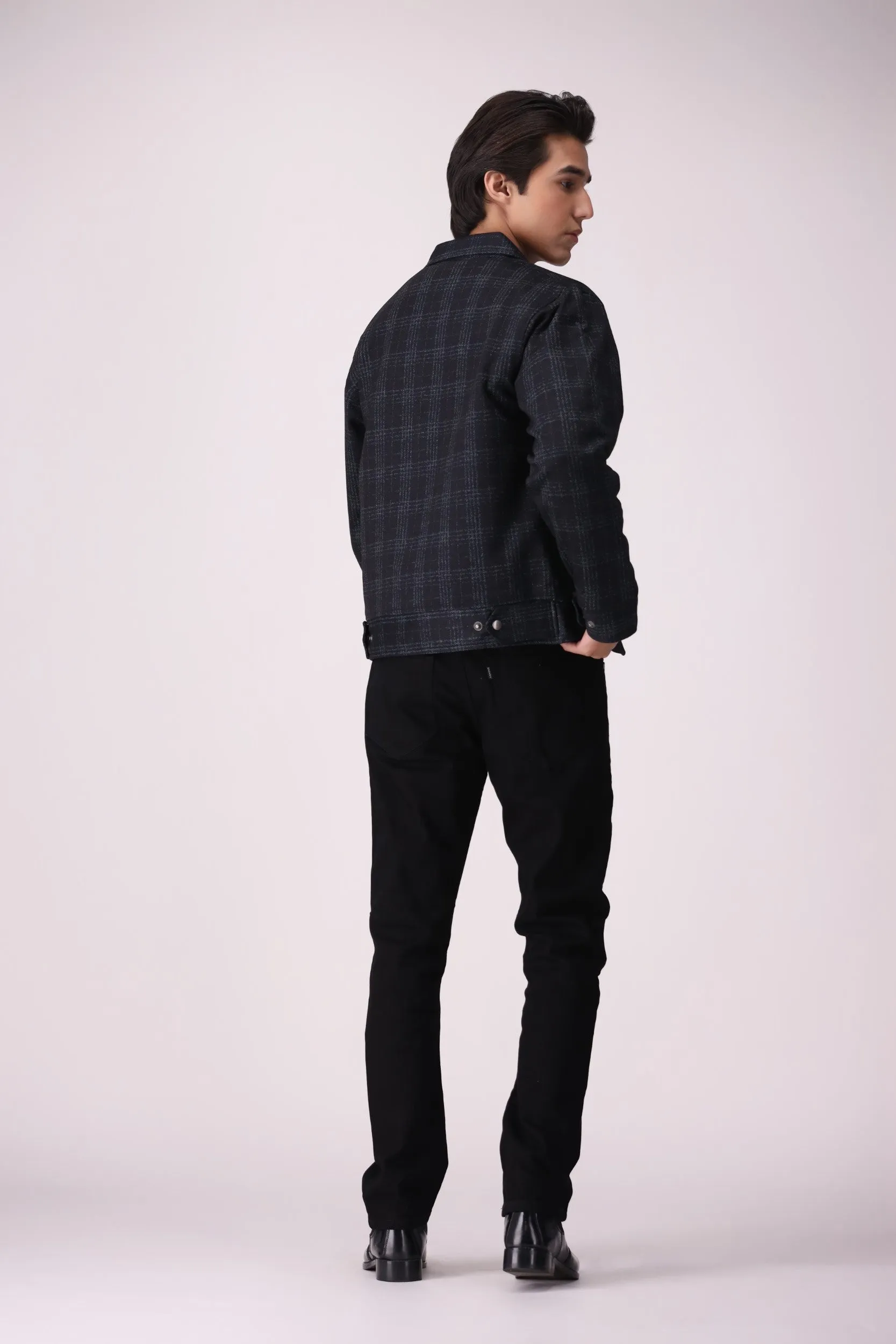 WOOL-BLEND CHECK JACKET