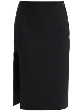 Wool-Blend Midi Skirt