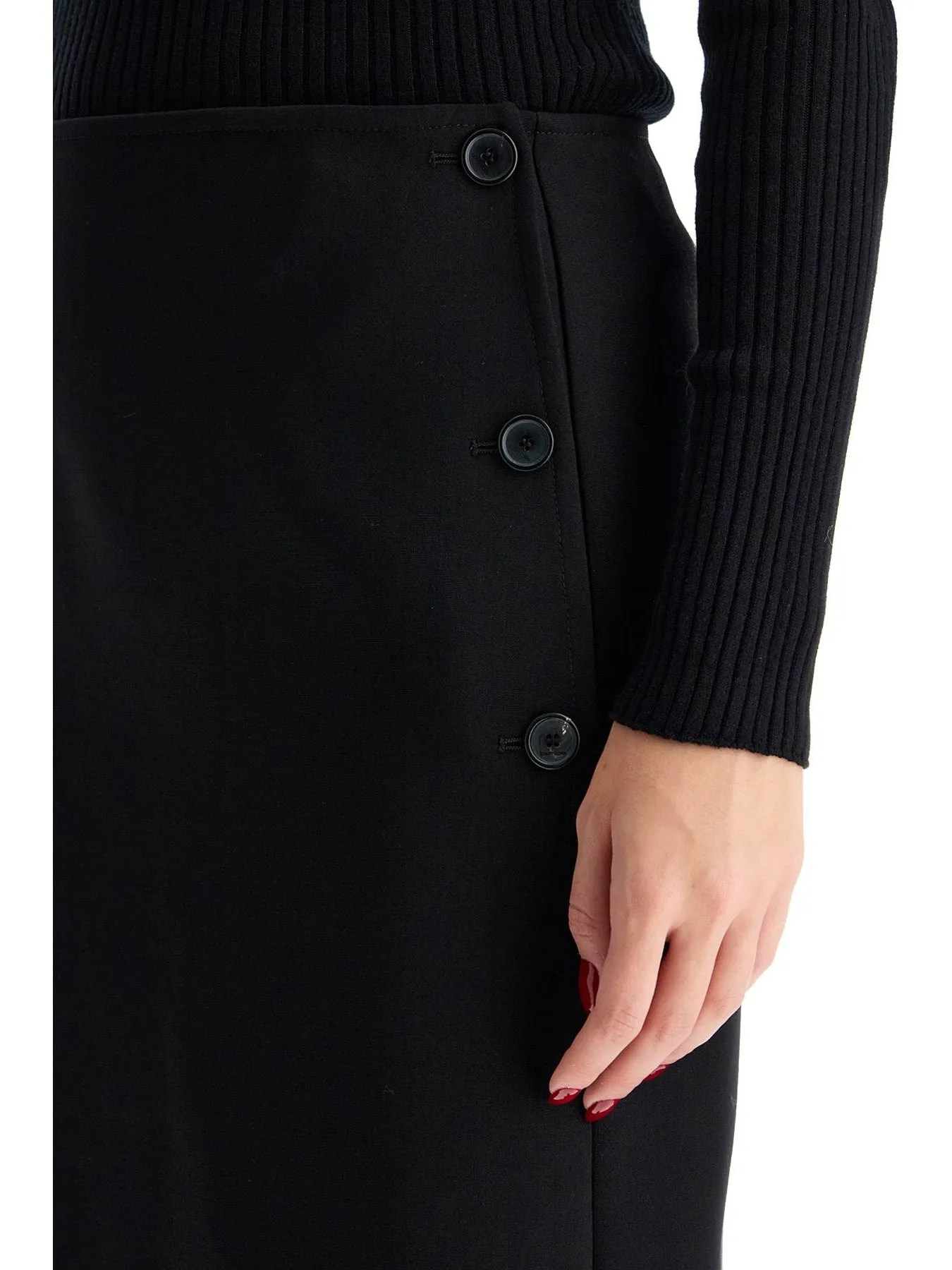 Wool-Blend Midi Skirt