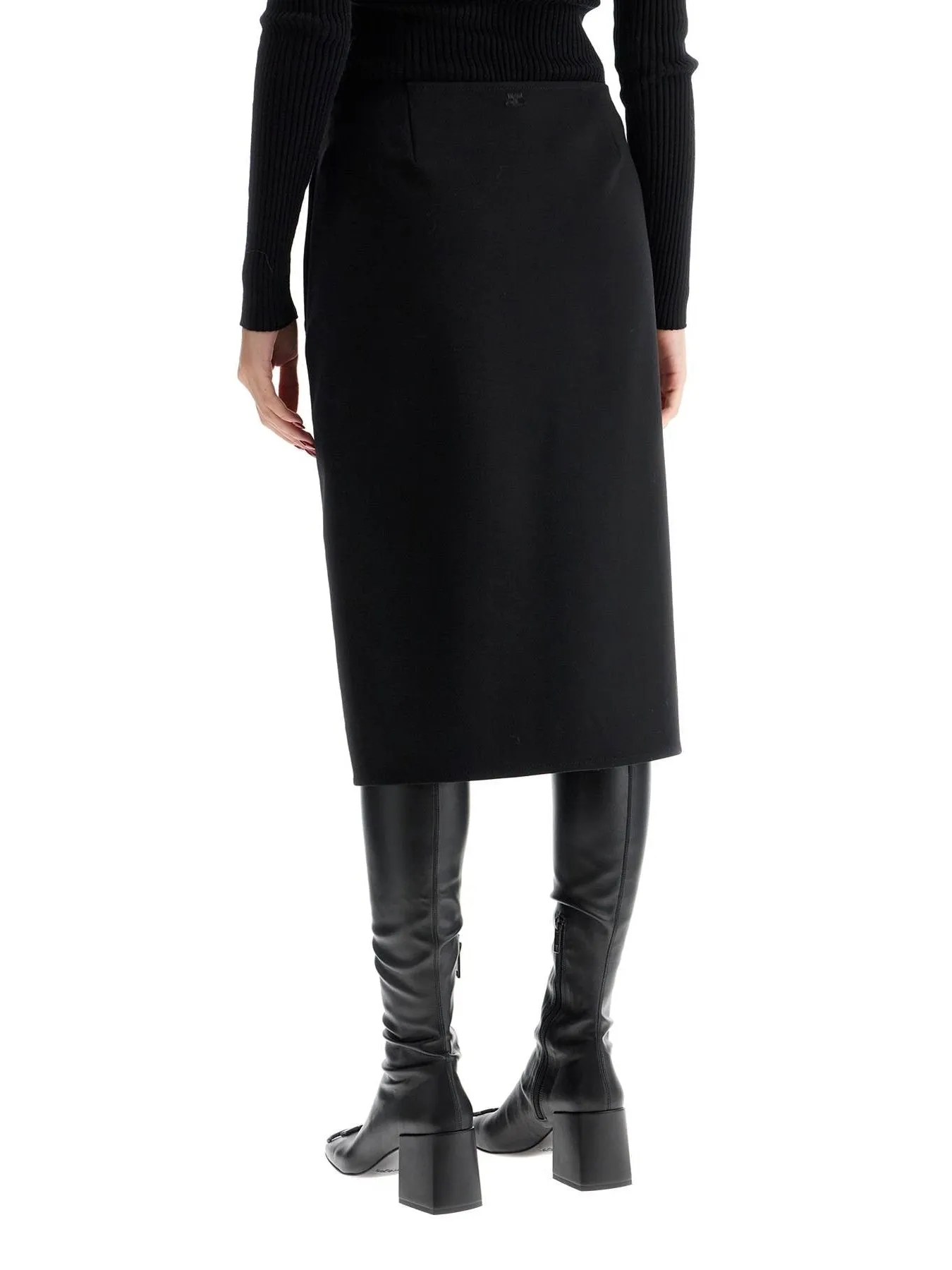 Wool-Blend Midi Skirt