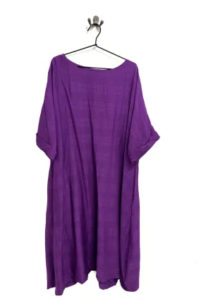 Zana Longer Length  -Magenta Textured Grid
