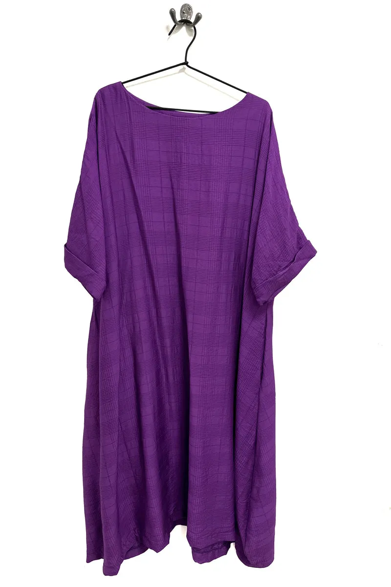Zana Longer Length  -Magenta Textured Grid